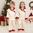thumbnail image 3 of Aloohaidyvio Family Christmas Pajamas Matching Sets Silk Satin Comfy Pjs Long Sleeve Sleepwear Holiday Lounge Sets, 3 of 4