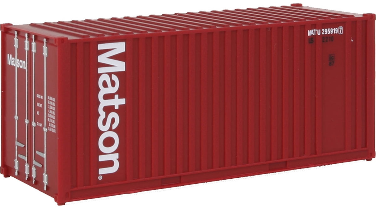 walthers ho scale 20' ribbed-side shipping intermodal container matson