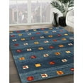 thumbnail image 2 of Ahgly Company Indoor Rectangle Contemporary Dark Blue Grey Blue Abstract Area Rugs, 6' x 9', 2 of 6