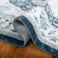 thumbnail image 5 of SAFAVIEH Isabella Patrick Oriental Area Rug, Navy/Creme, 6'7" x 6'7" Round, 5 of 9