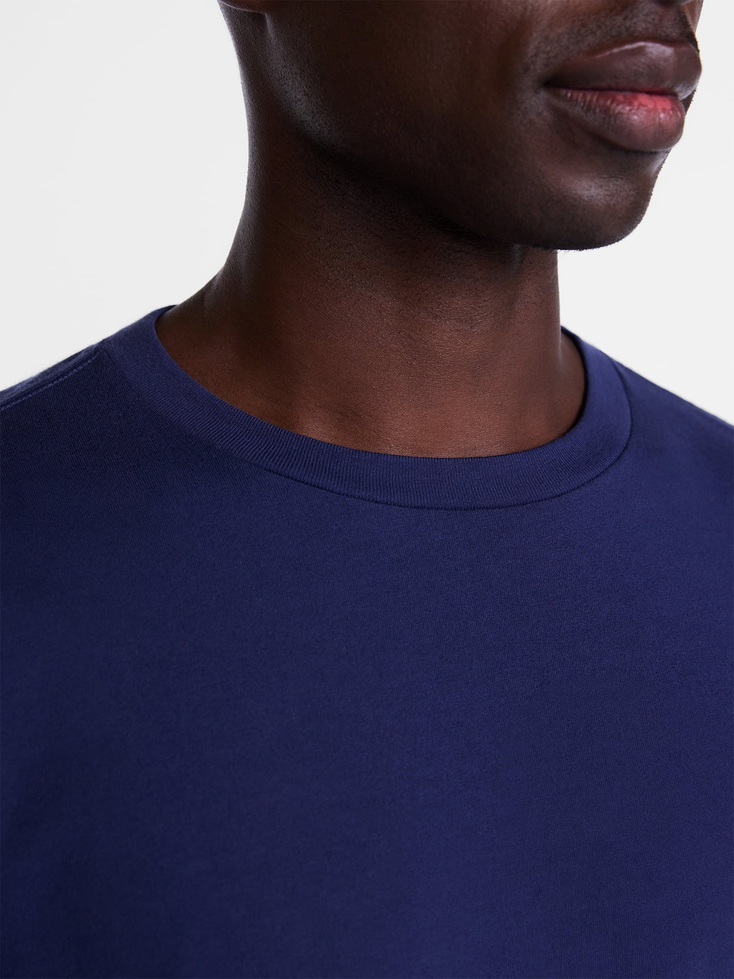 George Men's & Big Men's Cotton Crewneck T-Shirt with Long Sleeves, Size XS-3XL
