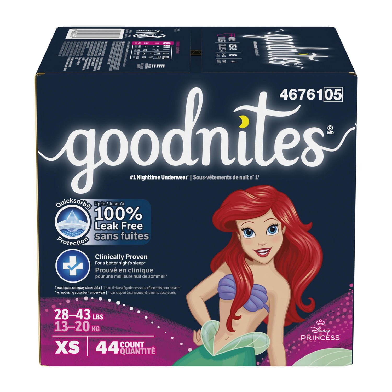 Goodnites Girls' Nighttime Bedwetting Underwear, Giga Pack