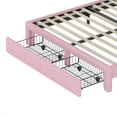 thumbnail image 4 of Cute Rainbow Full Size Bed Frame for Girls,Velvet Princess Full Bed Frame with Headboard and Drawers,77.5"x55.5"x47",Pink, 4 of 8