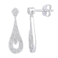 thumbnail image 2 of 9ct White Gold Jewelco London Round 10pts Diamond Teardrop Drop Earrings, 2 of 4