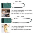 thumbnail image 3 of for Google Pixel 6 Pro Wallet Case, PU Leather Case with Back Card Holder Kickstand, Magnetic Button Flip Folio Shockproof Zipper Crossbody Strap Purse Phone Case for Google Pixel 6 Pro, Green, 3 of 10