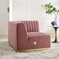 thumbnail image 2 of Modular Sofa Corner Chair, Pink Gold, Velvet, French Living Lounge Cafe Lobby Hospitality Restaurant, Modern Contemporary Boutique HB33788, 2 of 6