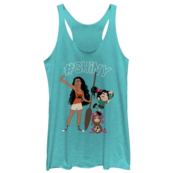 Women's Ralph Breaks the Internet #Shiny  Racerback Tank Top Tahiti Blue Medium