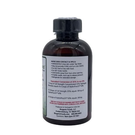 HydroProx 35 - Pure 35 Percent Food Grade Hydrogen Peroxide (Diluted to 7.99 Percent for Un-Restricted Shipping) 32 oz, 32 Fl Oz (Pack of 1)