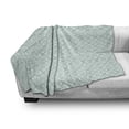 thumbnail image 3 of Teal and White Soft Flannel Fleece Throw Blanket, Old Fashioned Abstract Mosaic Design Elements with Floral Details, Cozy Plush for Indoor and Outdoor Use, 50" x 70", Mint Green White, by Ambesonne, 3 of 6