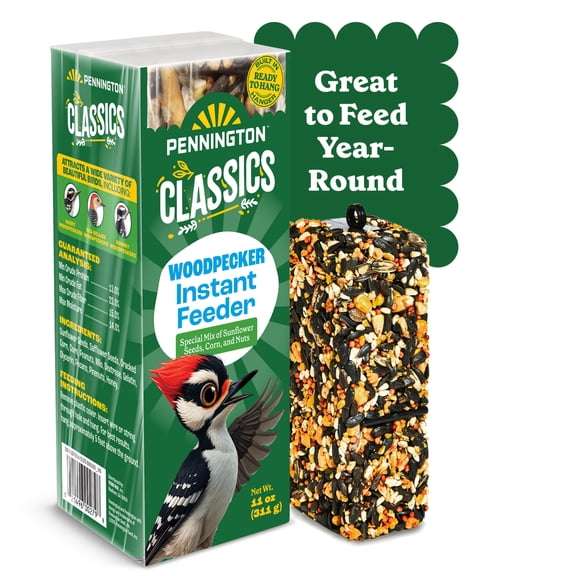 Pennington Woodpecker Bar Wild Dry Bird Feed and Bird Seed Cake, 11 oz., 1 Pack