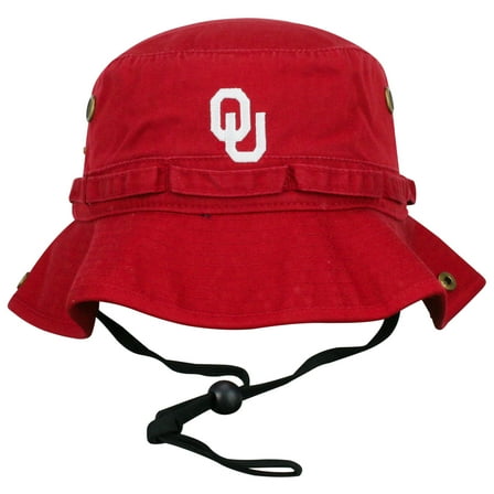 Men's Top of the World Cardinal Oklahoma Sooners Angler Washed Bucket Hat