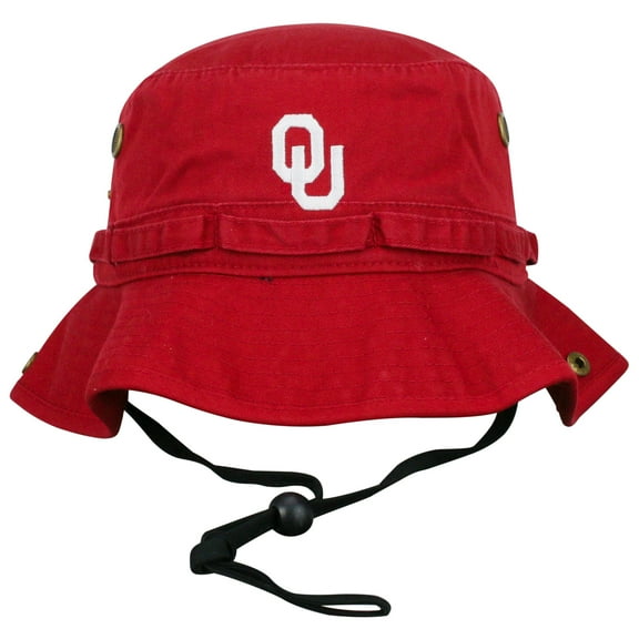Men's Top of the World Cardinal Oklahoma Sooners Angler Washed Bucket Hat