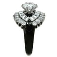 thumbnail image 4 of Women's Round Cut CZ Black Stainless Steel Wide Bnad Elegant Ring, 4 of 6