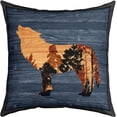 thumbnail image 5 of Set of 4 Vintage Bear Throw Pillow Covers,Cabin Deer Hunting Cushion Case for Home Living Room Decor, Reversible Farmhouse Wolf Animals Navy Blue Decorative Throw Cushion Case, 18x18 Inches, 5 of 6