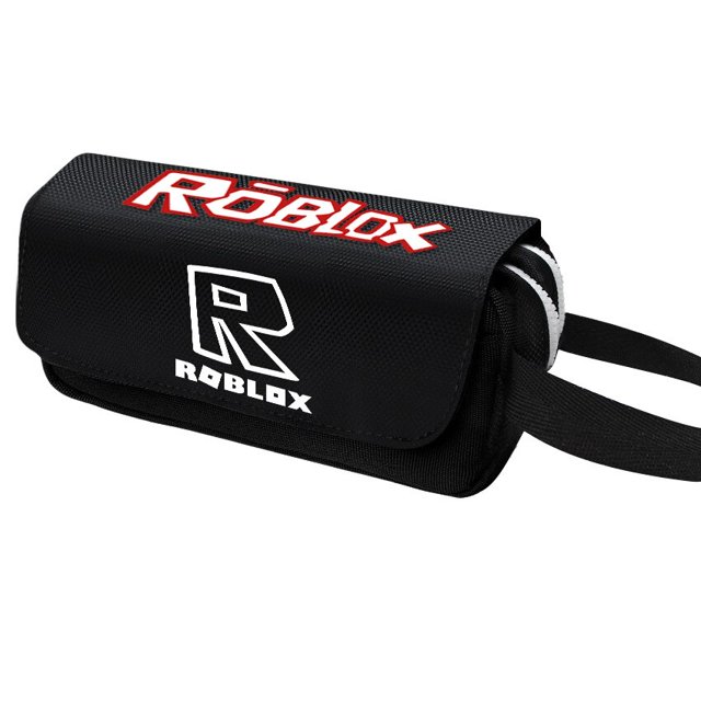 ROBLOX-Bolsa de lápices periféricos de impresión, caja de papelería de gran capacidad para estudiantes, bolsa de almacenamiento de oficina con cremallera de doble capa, regalo