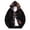 Black sweatshirt for men #8, variant on Hooded Jacket Men Plaid Lining Toggle Button Outerwear Casual Loose Fit Long Sleeve Tops with Vintage Spliced Inner Lining Detail Black,L