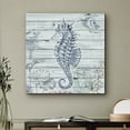 thumbnail image 2 of PixonSign Canvas Print Wall Art Seahorse Swims in Ocean Animals Beach Digital Art Modern Art Nautical Relax/Calm Blue Duotone for Living Room, Bedroom, Office - 12"x12", 2 of 5