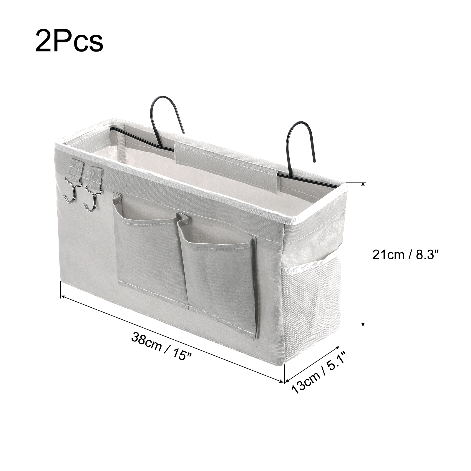 Unique Bargains Bedside Caddy Bed Caddy Hanging Bag with Hook White