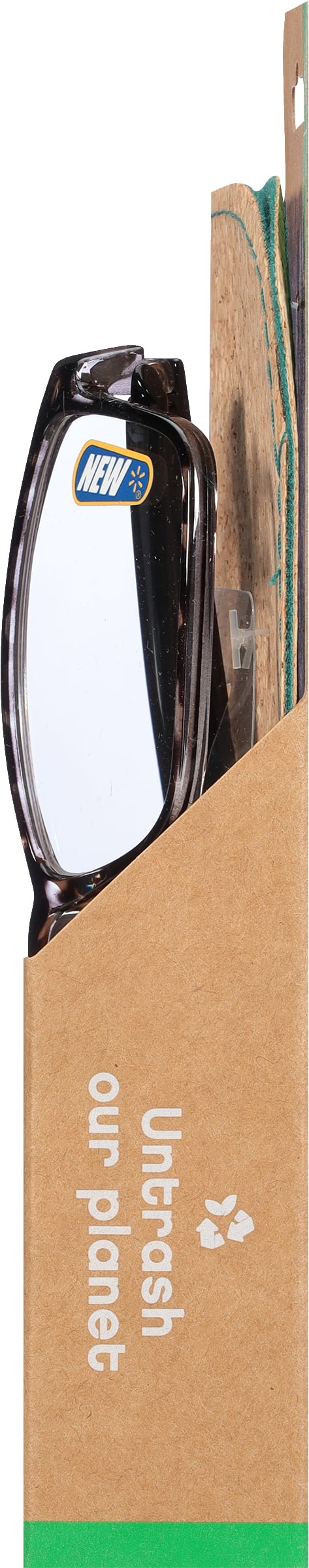B.E Bio Eyes Mens Rectangular Reading Glasses Made from Recycled Plastic Taro +1.75 in Grey