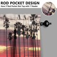 thumbnail image 5 of Kitchen Curtains 24 Inch Short - 3 Panel Set, Rod Pocket Window Curtain with Tropical Palm Tree Sunset Print, 100% Polyester for Boho Kitchen, Beach Room, Easy Wash, 5 of 6