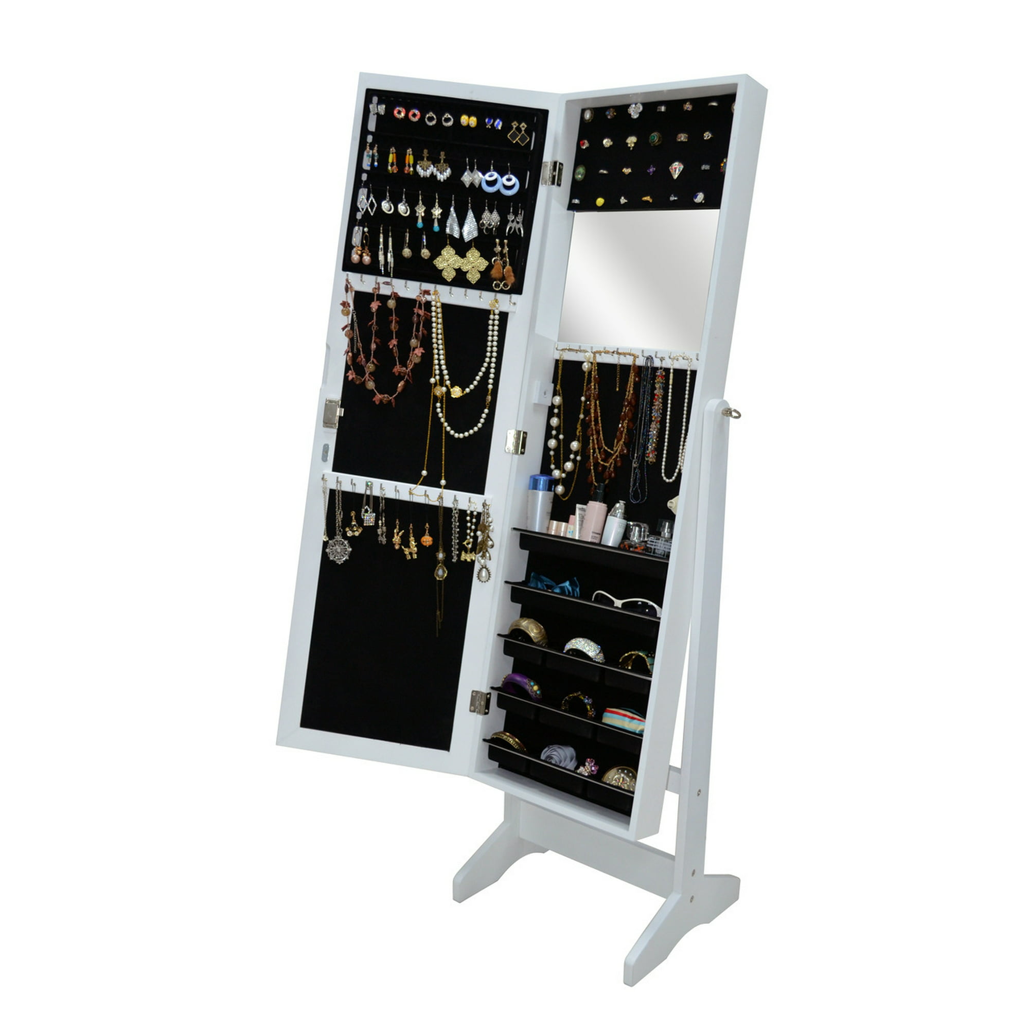 Viscologic Freestanding Mirrored Jewelry Cabinet Armoire