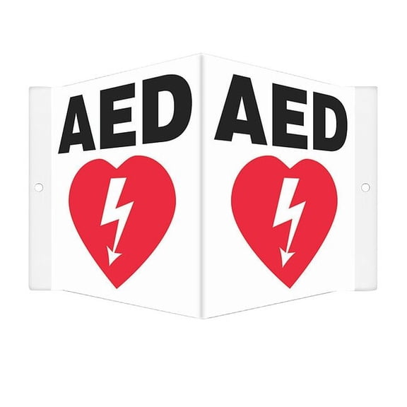 Condor AED, 8 1/2 in W x 6 in H, V-Shape Projection, PETG, 480Y21 480Y21