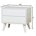 thumbnail image 4 of Mid-century style - Recessed handles - Master bedroom - Functional white nightstand, 4 of 5