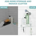 thumbnail image 3 of Rust Resistant Hanging Shower Caddy, Over the Shower Head Caddy with 1 Wide Shelf and Built In Soap Dish, Steel Bathroom Hanging Organizer, White, 3 of 6