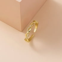 Womens Adjustable Gold Ring Twisted Open Ring Copper Electroplating Simple Elegant Design Ring Fashion Jewelry Gift for Her Twisted Ring Adjustable Band