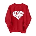 thumbnail image 1 of Penkiiy Chandails en Molleton de la Saint-Valentin Love Heart : Chandails en Molleton de la Saint-Valentin pour Femmes Décontracté Graphique Adorable Pull à Manches Longues L Rouge, 1 of 7