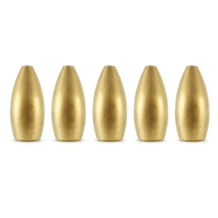 5pcs Brass Bullet Sinker Weight Fast Sinking for Rig Bass Fishing Accessory Lead
