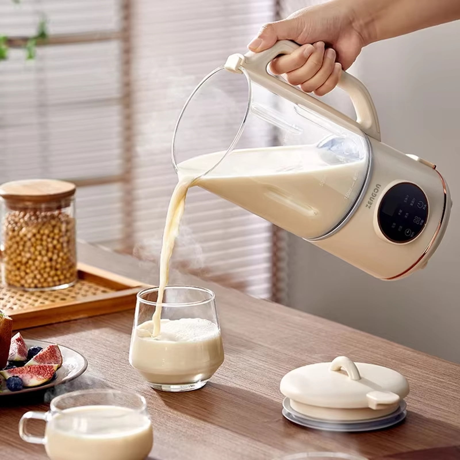 ZENGON Wall-Breaking Blender, Automatic Mini Household Multifunctional Baby Food Processor, No-Filter Mini Soy Milk Maker with Digital Display, for Home, Kitchen, Breakfast, Baby Feeding