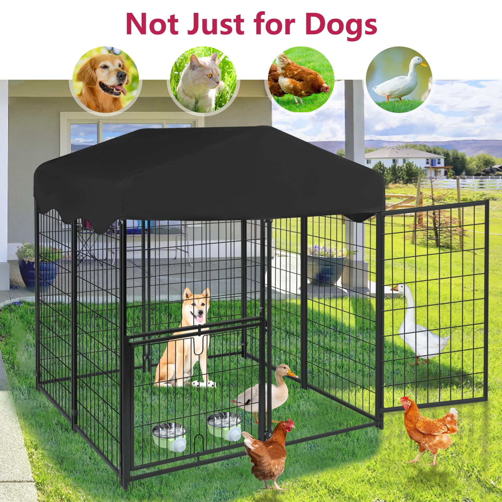 【THEAIRTOWN】 zoo carpenter wide pt Jhsomdr Large 4.2x4x4.5ft Outdoor Dog Kennel with UV