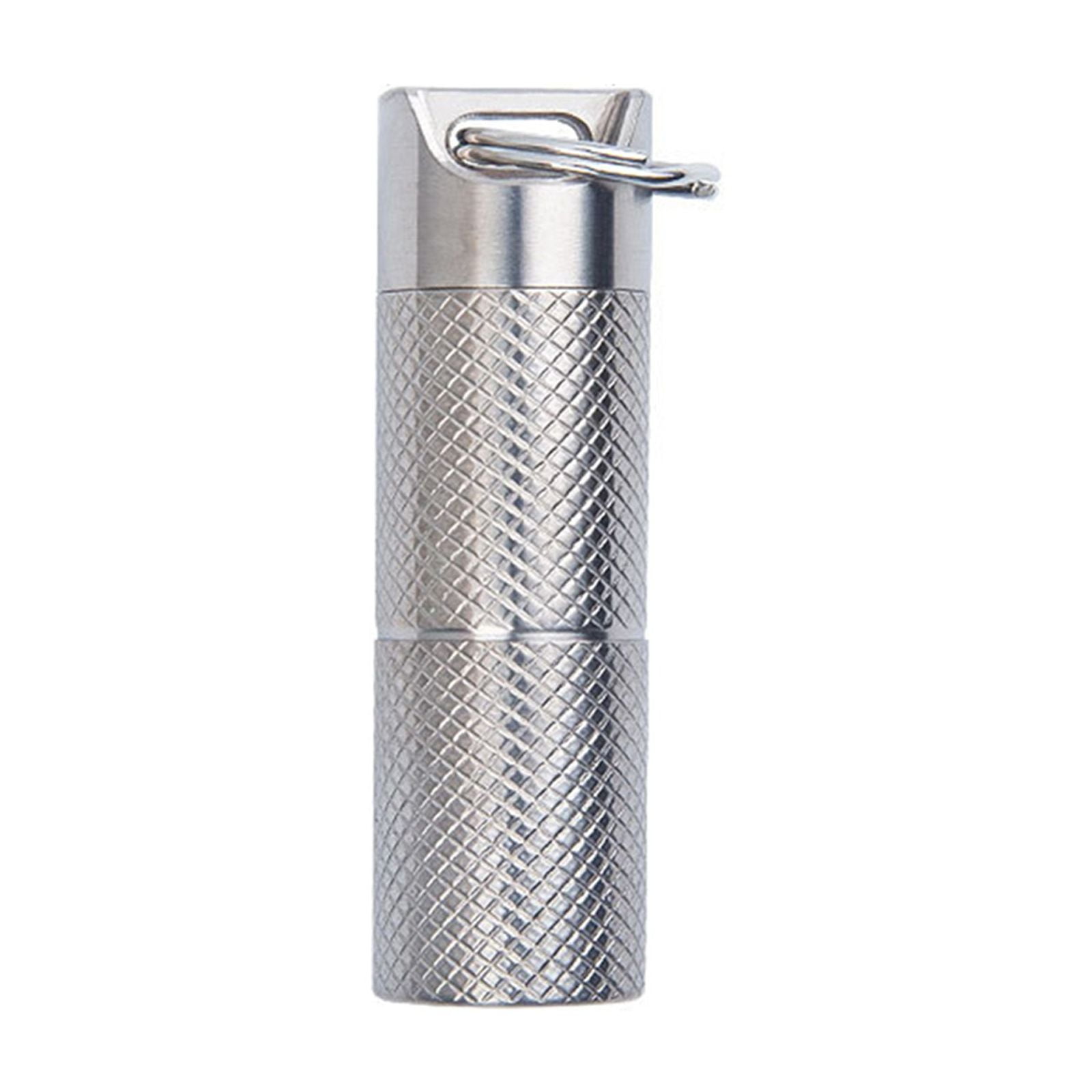 Ti Alloy Keychain Pill Holder Waterproof Pill Fob Case For Camping Hiking Travel