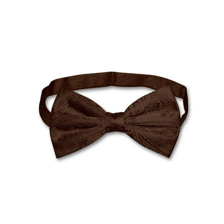 Color Paisley Necktie - Vesuvio Napoli BOWTIE Dark Brown Paisley Color Men's Bow Tie for Tuxedo or Suit