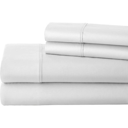 Percale 800 Thread Count Queen Size Sheets 100% Egyptian Cotton 4 PC Sheet Set, Crisp & Cool Percale Weave, Fits Upto 15 Inch Deep Pocket Mattress - White