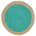 thumbnail image 1 of Safavieh Natural Fiber Round Collection NF801E Handmade Boho Braided Jute Area Rug, 6' x 6' Round, Teal, 1 of 4