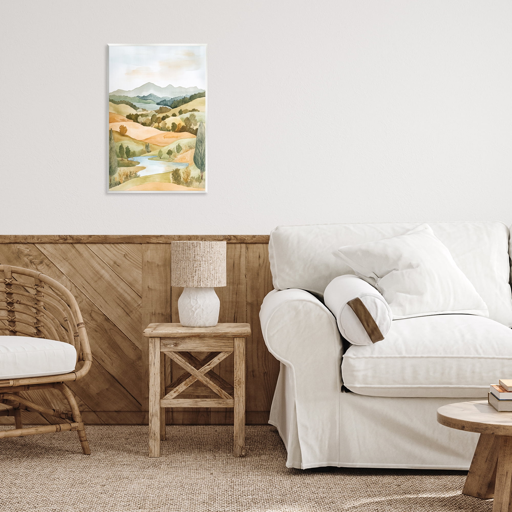 Stupell Industries Watercolor Hills & Tranquil Valley Wall Plaque Art, design by Petal Prints Design