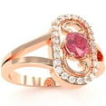 thumbnail image 2 of Split Band Pink Tourmaline Diamond Cocktail Ring In 14k Rose Gold, 2 of 6