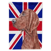 Redbone Coonhound with English Union Jack British Flag Garden Flag