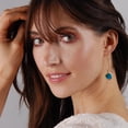 thumbnail image 2 of Humble Chic Peacock Blue Druzy Threaders - Boho Glitter Long Drop Earrings for Women, 2 of 8