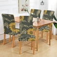 thumbnail image 6 of Flower Sunflower Black Chair Covers for Dining Room Removable Washable Slipcovers for High Chairs 2/4 PCS Chair Protective Covers, 6 of 6