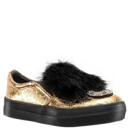 

KIDPIK Girls Metallic Star And Moon Sneaker Size: 9 Toddler - 6 Youth