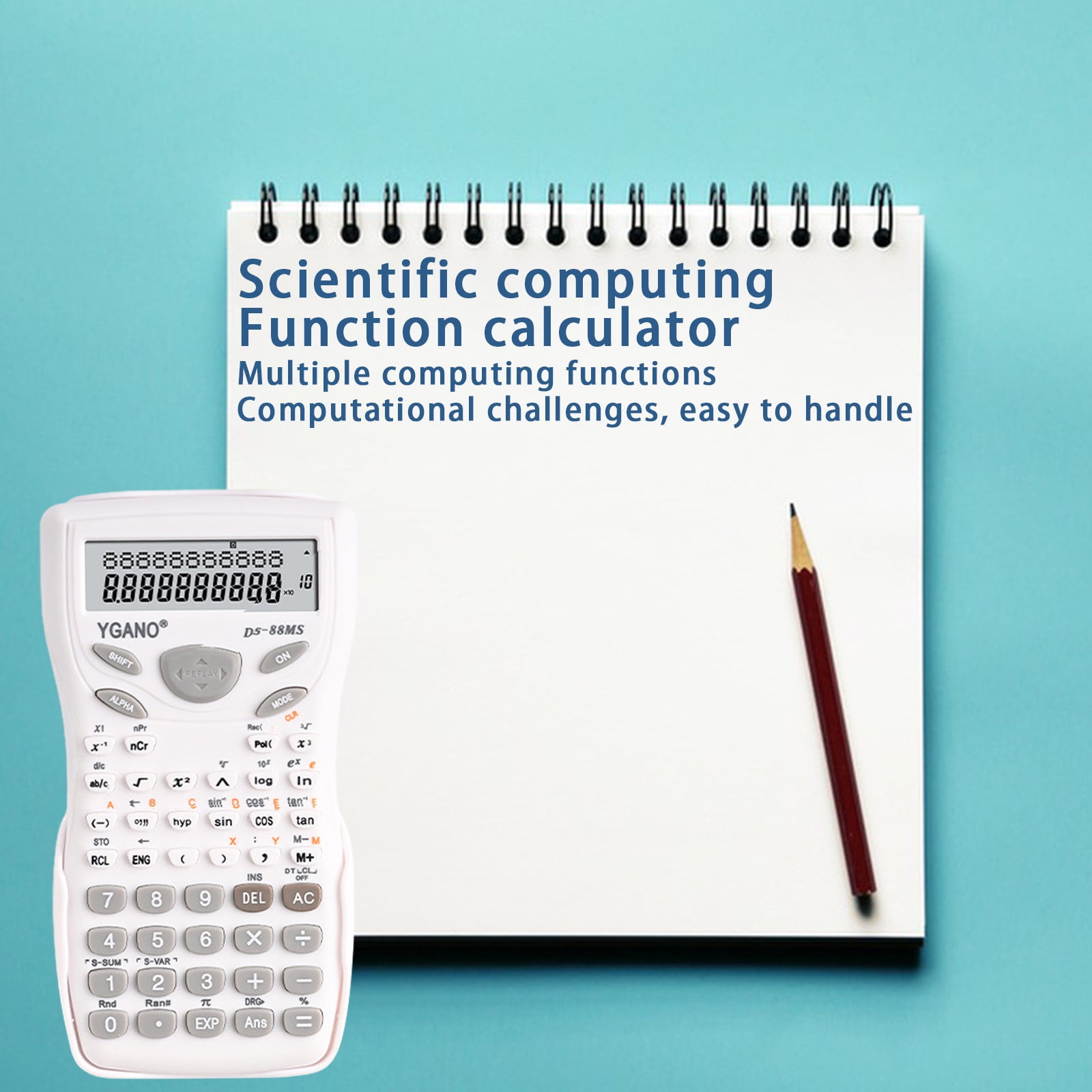 JilgTeok 1 Packs Colorful 12-Digit Scientific Calculator with Large LCD Display, Multifunctional Exam Tool for School & Office, Battery Powered, Portable & Sliding Cover Design