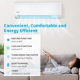 thumbnail image 4 of Ktaxon 2 Zone 12000 + 18000 BTU WIFI Mini Split AC/Heating System,20 SEER2+21 SEER2 ,27000 BTU Ductless Split Air Conditioner with Pre-Charged Condenser, Heat Pump & 25Ft Line Set, 208-230V, 4 of 11