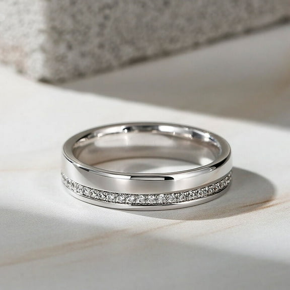 Blue Jewel Round Cut 0.7 Ct VVS1/D Lab Created Simulated Diamond Ring - 14K White Gold Plated Rings - Engagement Wedding White Diamond Rings for Him - Latest Engagement Diamond Rings for Men's