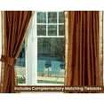 thumbnail image 2 of Lined Tie Top Sari Curtains 60" W X 84" L matching tiebacks- Handcrafted Brown Indian Drapes with Lining, Offering Privacy and Insulation for Living Room/Bedroom/Dining Room, Sold in Pairs, 2 of 6