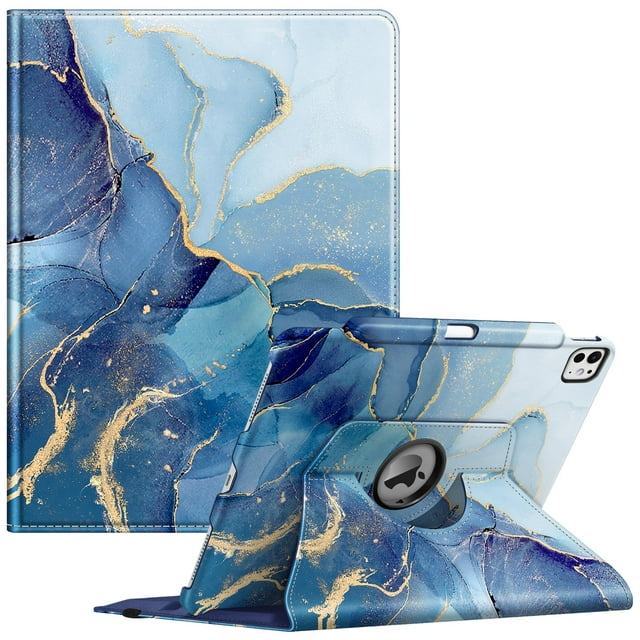 Funda Giratoria FINTIE para iPad Pro 13" 2024/2025 Mármol Azul