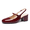 BURGUNDY, variant on Women's Mary Jane Low Chunky Heels Slingback Closed Square Toe Dress Shoes Wedding Party Work Office Pumps Shoes
