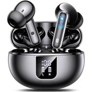ZLC Wireless Earbuds Bluetooth 5.4 Earphones in Ear with Dual Noise Cancelling Mic, Transparency Mode Ear Buds Deep Bass Stereo Sound, 36H Playtime LED Display Wireless Headphones IP7 Waterproof